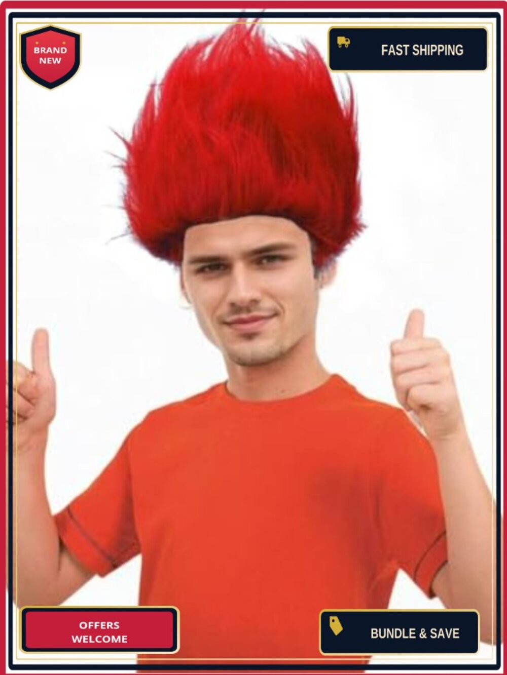 Unisex Crazy Wig Adult Halloween Costume Party Funny Lightweight